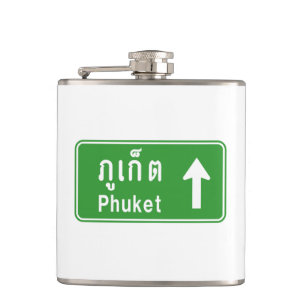 Phuket Ahead ⚠ Thai Highway Traffic Sign ⚠ Flask