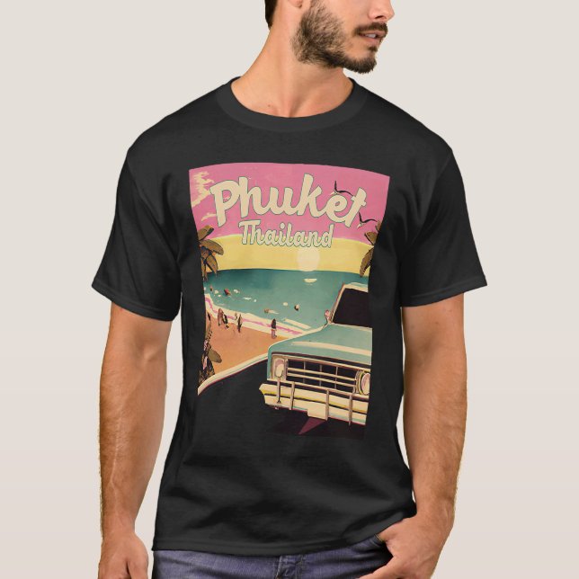 Phuket Retro Beach Vacation Souvenir Phuket Thaila T-Shirt (Front)