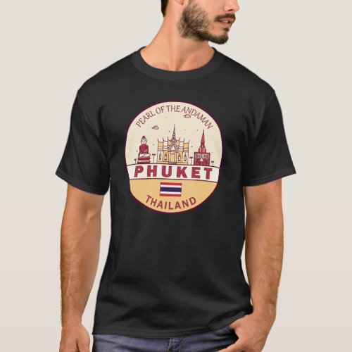 Phuket Thailand City Skyline Emblem T_Shirt