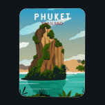 Phuket Thailand Retro  Magnet<br><div class="desc">Phuket vector artwork design. It consists of the island of Phuket,  the country's largest island,  and another 32 smaller islands off its coast. It lies off the west coast of mainland Thailand in the Andaman Sea.</div>
