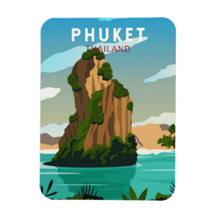 Phuket Thailand Retro Magnet