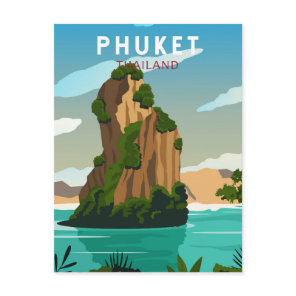 Phuket Thailand Retro Postcard