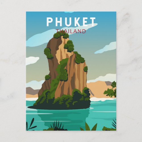 Phuket Thailand Retro Postcard