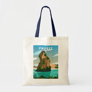 Phuket Thailand Retro Postcard Tote Bag