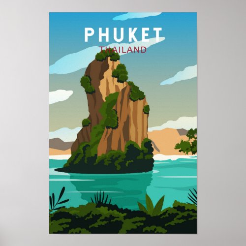 Phuket Thailand Retro  Poster