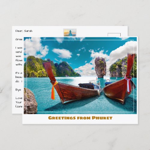 Phuket Thailand Seascape Modern Postcard