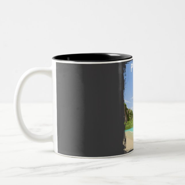 Phuket Thailand Travel Poster  Two-Tone Coffee Mug (Left)