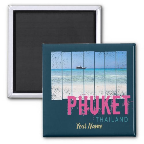  Phuket Thailand Vintage Beach Panorama Souvenir Magnet