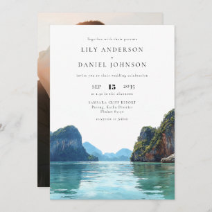 Phuket Thaniland Destination Photo Wedding Invitation