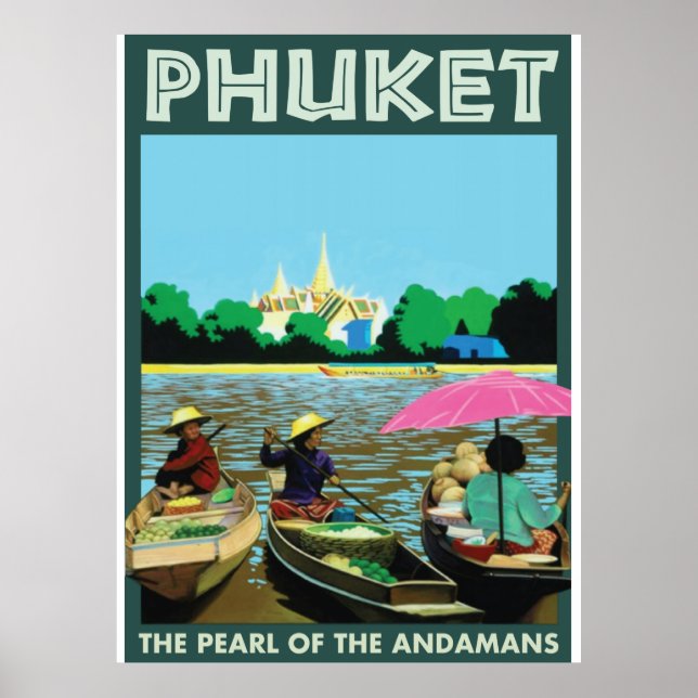 Phuket vintage Travel Poster. Poster (Front)