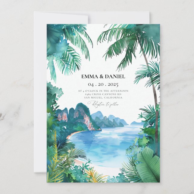 Phuket Wedding Thailand Invitation (Front)