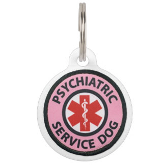 Phycatric service dog pet ID tag