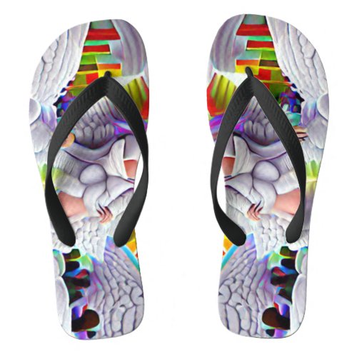 Phycodelic Angel Trip Custom Created Flip Flops