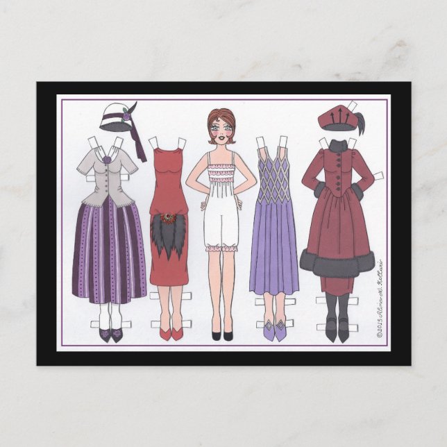 Phyllis, Art Deco Lady of the Twenties Paper Doll Postcard (Front)