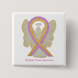Phyllodes Tumor Angel Awareness Ribbon Button Pins
