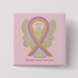 Phyllodes Tumor Angel Awareness Ribbon Pin Buttons