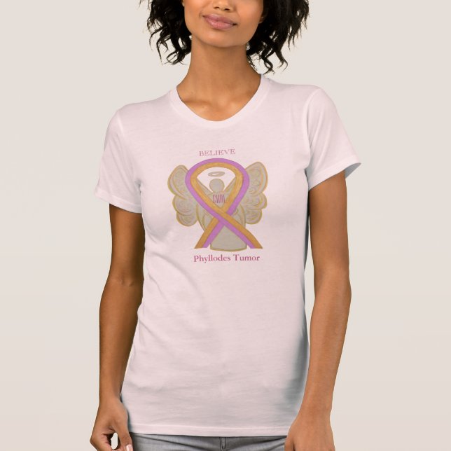 Phyllodes Tumor Awareness Ribbon Angel Art Shirts (Front)