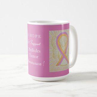 Phyllodes Tumor Awareness Ribbon Angel Custom Mug