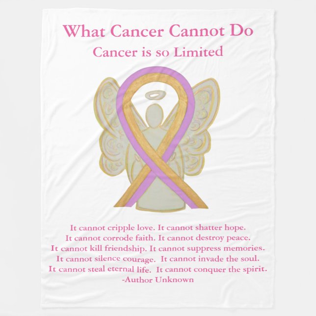 Phyllodes Tumor Awareness Ribbon Cancer Blanket (Front)
