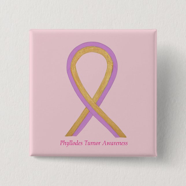 Phyllodes Tumor Awareness Ribbon Pin Buttons (Front)