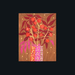 Physalis Chinese Lanterns Paper Collage Floral Art Canvas Print<br><div class="desc">Canvas print featuring bold floral art, autumnal bouquet, physalis berries and abstract leaves in dotty vases, light yellow, old gold, sandy brown, terracotta and pink colors. Tissue paper, acrylic paints (golden background), 2020 © Julia Khoroshikh www.juliakhoroshikh.art #floralart #abstractfloral #boldfloral #collage #papercollage #physalis #gooseberry #chineselanterns #collageart #contemporaryfloral #zazzle #zazzlemade #canvasprint #wallart...</div>