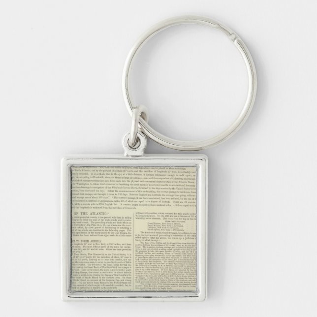 Physical Chart of the Atlantic Ocean Keychain (Front)