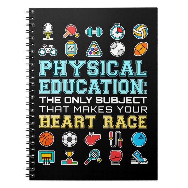 Physical Education Heart Race PE Teacher Notebook (Front)