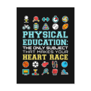 Physical Education Heart Race PE Teacher Postcard