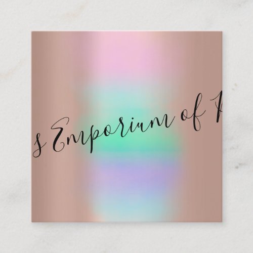  Physical Education School Blush Holograph Ombre Square Business Card