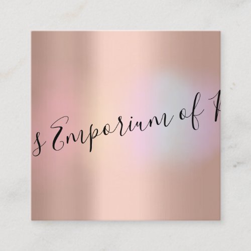  Physical Education School Blush Holographic Rose  Square Business Card