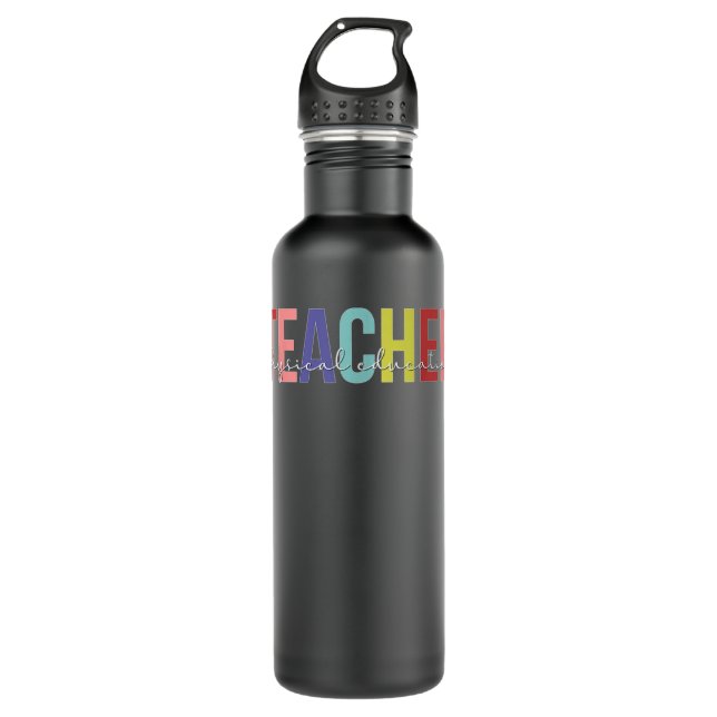 Physical Education Teacher Boho PE Teacher Stainless Steel Water Bottle (Front)