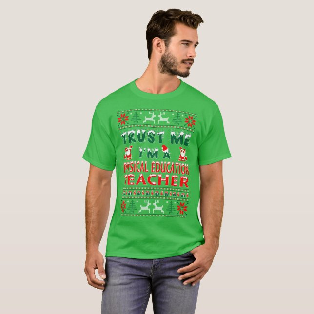 Physical Education Teacher Christmas Ugly Sweater (Front Full)