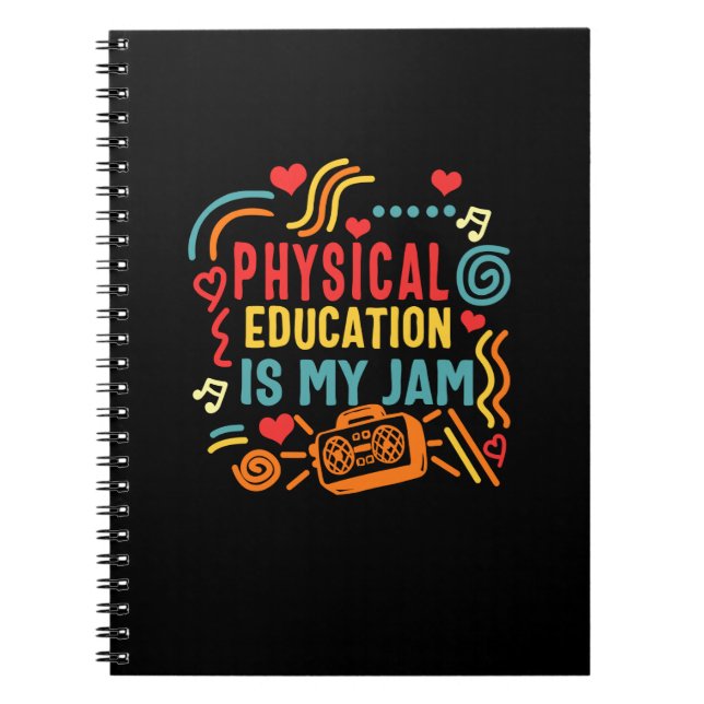 Physical Education Teacher P.E Is Jam Gym Women In Notebook (Front)