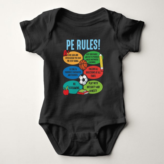 Physical Education Teacher PE sport Educator Baby Bodysuit (Front)
