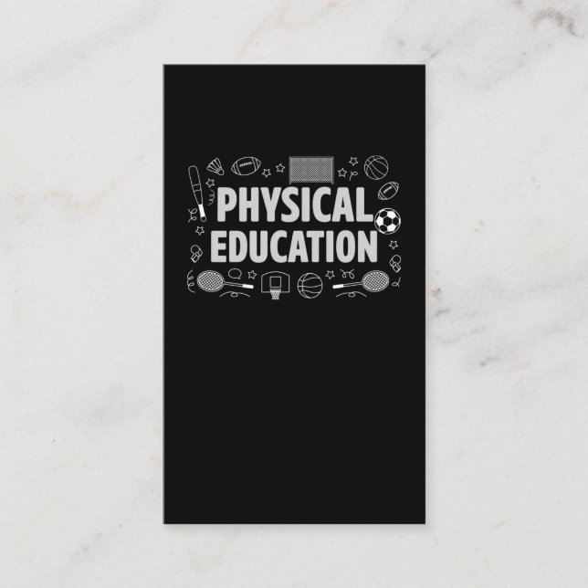 Physical Education Teacher Sports PE Teaching Business Card (Front)