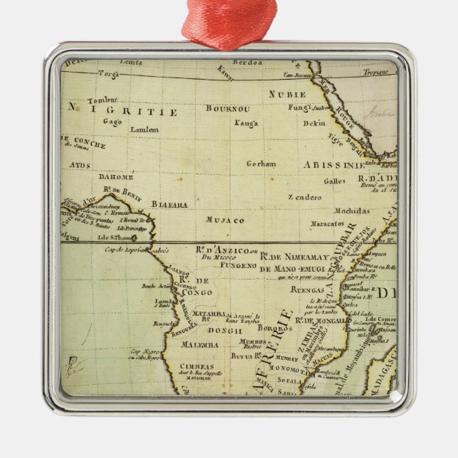 Physical map of Africa Metal Ornament (Front)