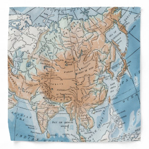 Physical Map of Asia (1916) Bandana