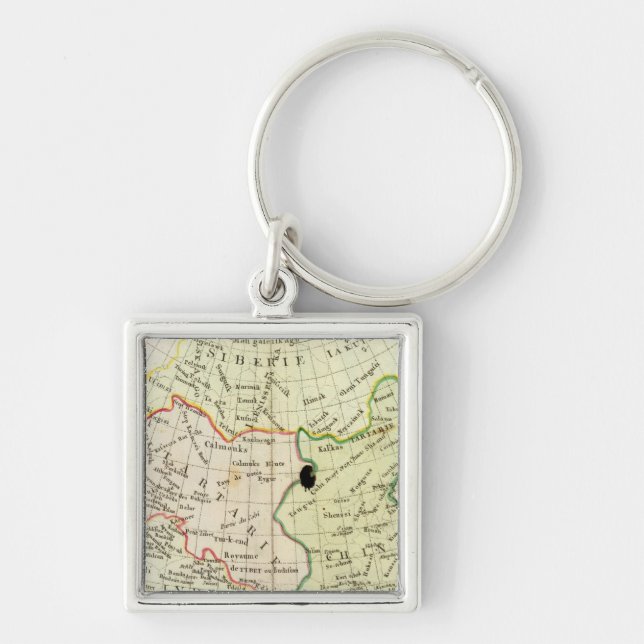 Physical map of Asia Keychain (Front)
