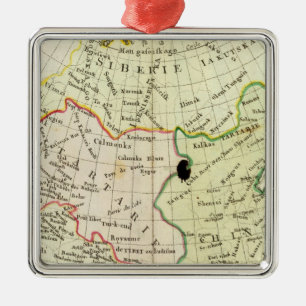 Physical map of Asia Metal Ornament