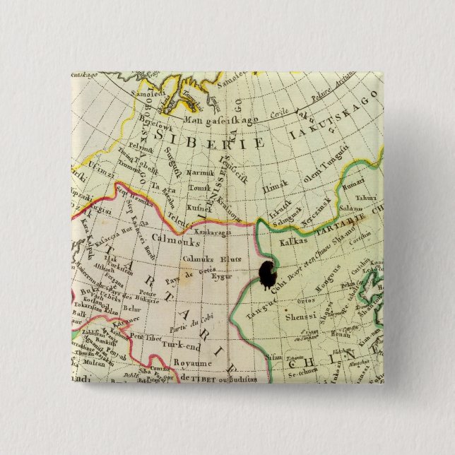 Physical map of Asia Pinback Button (Front)
