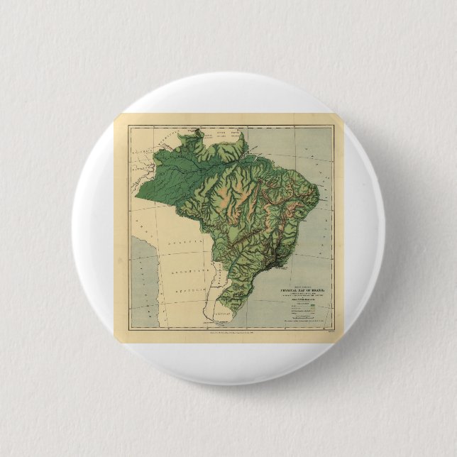 physical map of brazil button (Front)