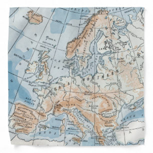 Physical Map of Europe (1916) Bandana