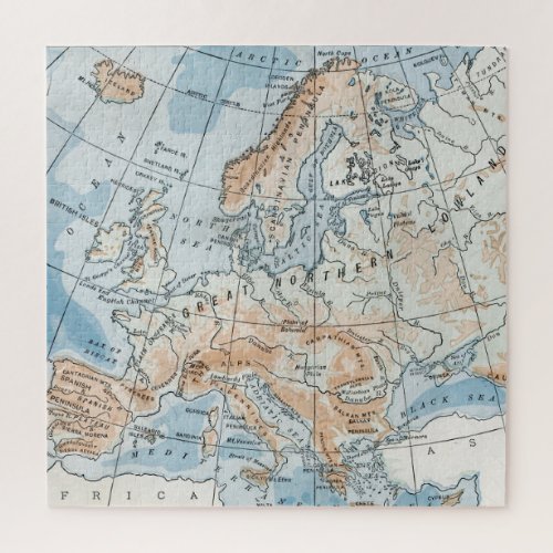 Physical Map of Europe 1916 Jigsaw Puzzle