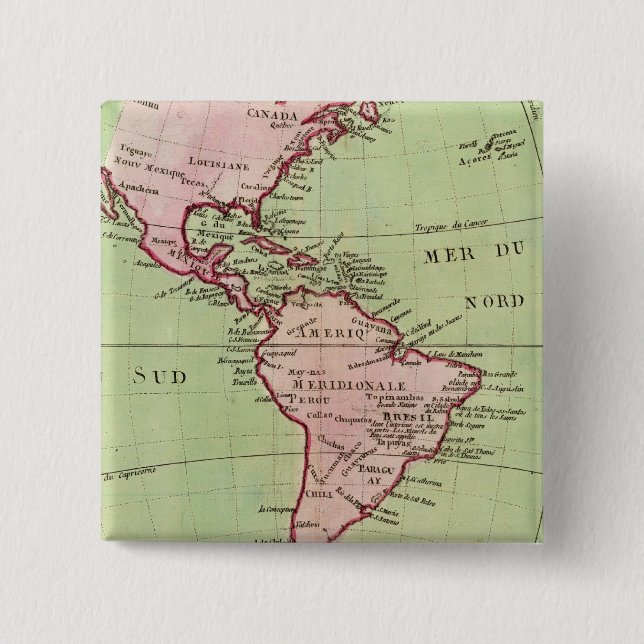 Physical map of the Americas Button (Front)