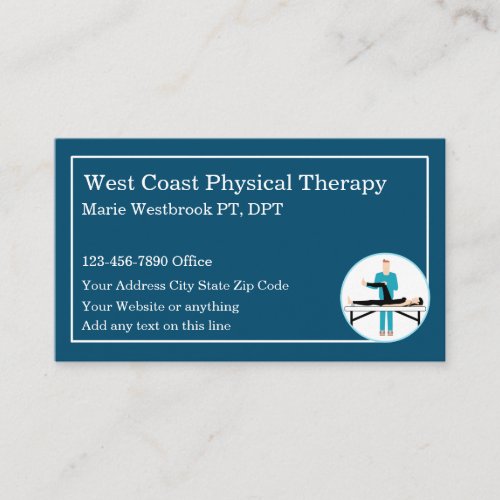 Physical Rehabilitation Medical Clinic Business Card