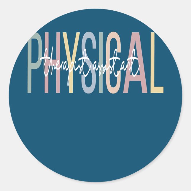 Physical Therapist Assistant Boho PTA  Classic Round Sticker (Front)