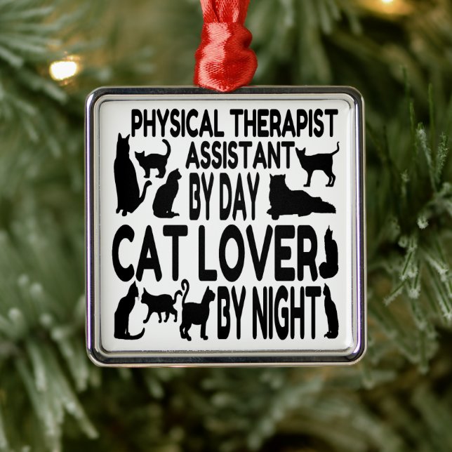 Physical Therapist Assistant Loves Cats Metal Ornament (Tree)