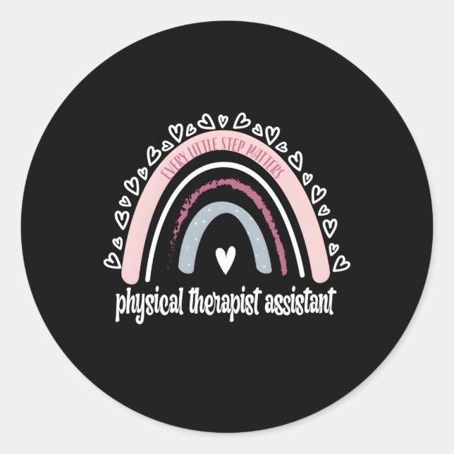Physical Therapist Assistant Rainbow Pta Physical  Classic Round Sticker (Front)