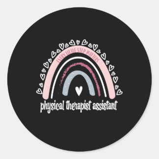 Physical Therapist Assistant Rainbow Pta Physical Classic Round Sticker