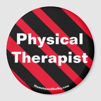 Physical Therapist Black/Red magnet